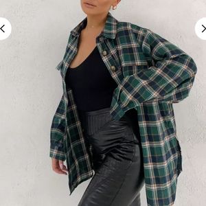 BOGO Free Green Plaid Extreme Oversized Shirt